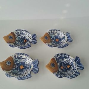 Set of 4 Maxcera Terrace Nova hand painted Fish Di